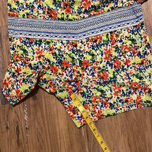Cabi Fiesta Strappy Floral Romper Coverall Shorts Multi Color Medium - Picture 12 of 12